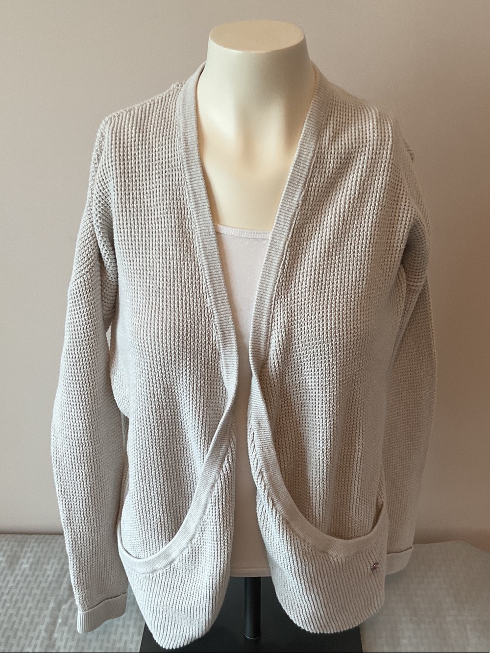 Twik Open-Front Waffle Knit Cardigan